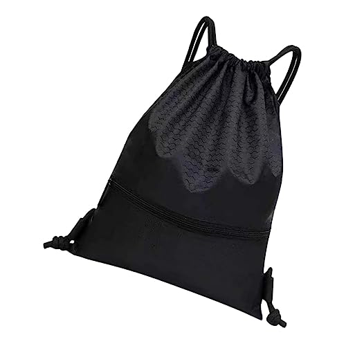 VALICLUD Schwimmtasche Mit Nassfach Sport-Rucksack Mit Kordelzug 2 Reißverschlusstaschen Große Kapazität Sporttasche Pe Schwarz von VALICLUD