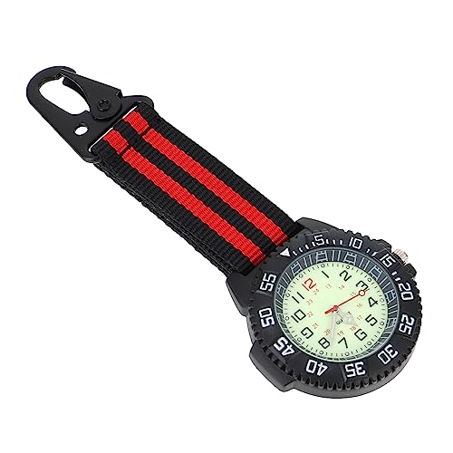 VALICLUD Sportliche Taschenuhr Clip-Uhr Hängende Karabineruhr Digitale Taschenuhr Taschenuhren Kette Im Freien Frauen Uhren Haken Fob Beobachten Digitaluhr Clip Clips Rot Zinklegierung von VALICLUD