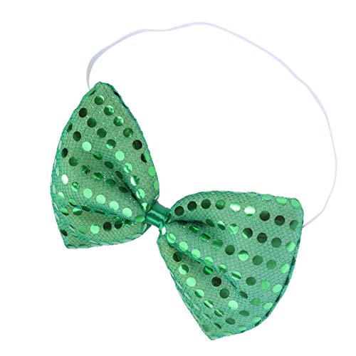 VALICLUD Zierkrawatten St. Patricks Day Pailletten Fliege Grün Glitzer Bowties Vorgebundene Fliege Irisch Festival Kostüm Party Gunst für Cosplay Party Männer Frauen Grün Irische Krawatte von VALICLUD