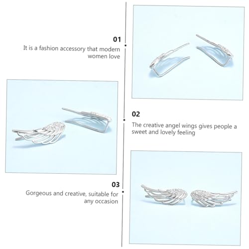 VALICLUD Sterlingsilber Engelsflügel Ohrhaken Damen Ohrringe Hautfreundlich Glänzend Modisch Zeitlos Elegant Passend Zu Verschiedenen Outfits von VALICLUD