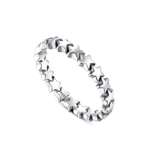 VALICLUD Frauen Fingerring Eheringe Damen Ringe Bands Ringe Für Damen Aus Sterlingsilber Ringe Für Frauen Ringe Aus Sterlingsilber Ring Aus Sterlingsilber Fräulein Pentagramm Schmuck von VALICLUD