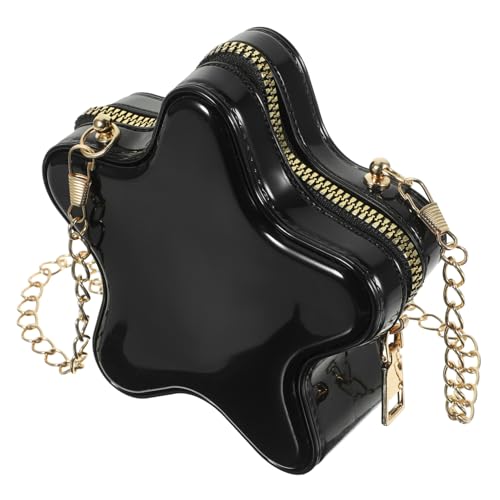 VALICLUD Stern Umhängetasche Damen Schultertasche Kettentasche Schwarz Clutch Kleine Handtasche für Hochzeit Bankett Abendparty Freizeit von VALICLUD