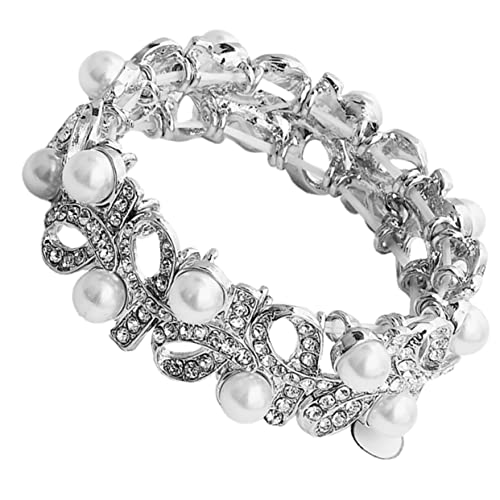 VALICLUD Stilvolle Handkette Aus Perlen Modisches Armband Für Hochzeitskleid Accessoire Retro Elastisches Armreif Handgelenk Band Elegantes Design Für Besondere Anlässe von VALICLUD