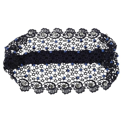 VALICLUD Stirnband Perlen Haarschmuck Stirnband Blumen-spitzen-haarreifen Perlenkopfbedeckung Strasshaarband Breites Perlenstirnband Spitzenstirnband Elastisches Spitzenstirnband Polyester von VALICLUD