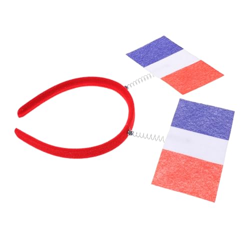 VALICLUD Stirnband mit französischer Flagge fußball-fanartikel Karnevalsstirnband Maskerade Kopfbedeckung Haarreifen mit französischer Flagge Flaggen-Stirnband strukturierter Kunststoff rot von VALICLUD