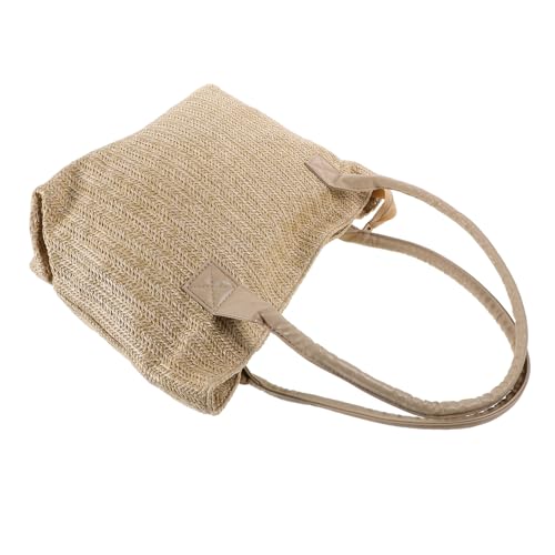 VALICLUD Strandtasche Damen Geflochtene Strohtasche mit Top Griff Leichte Sommer Bucket Bag für Reisen und Strand Große Handgewebte Umhängetasche im Boho Stil Vielseitige Tragbar Tote Bag von VALICLUD