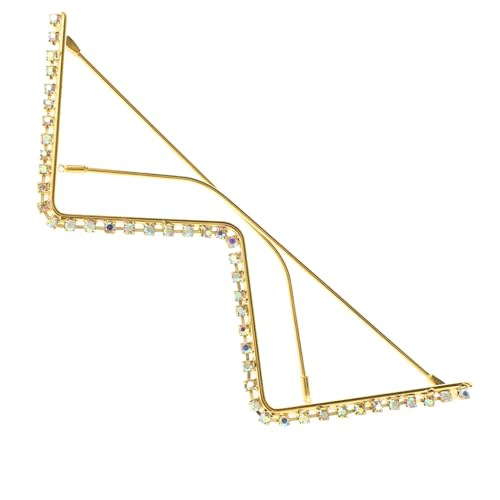 VALICLUD Strass Brillengestell Damen Leichtes Dekoratives Metallgestell Halbrund für Party und Alltag Modisches Accessoire für Mädchen von VALICLUD