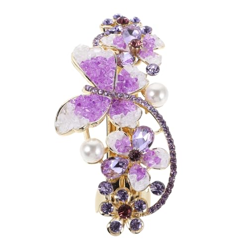 VALICLUD Strass Haarspange mit Schmetterlings Design Großer Ponytail Haarklammer mit Funkelnden Kristallen Zuverlässiger Frühlingsclip Dekoratives Braut Haaraccessoire für Damen und Mädchen von VALICLUD