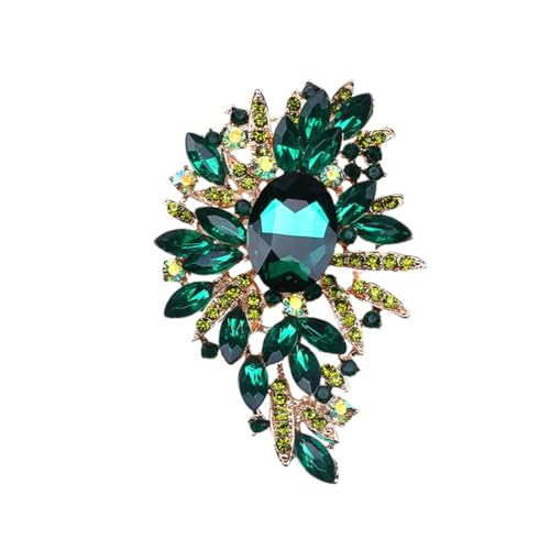 VALICLUD Strassbrosche greneric suit women Grün Braut Brosche Boutonniere-Anstecknadel Blumenbrosche Broschenschmuck Brustklammer für Frauen Glas Brosche lustige Brosche Kristall Abzeichen von VALICLUD