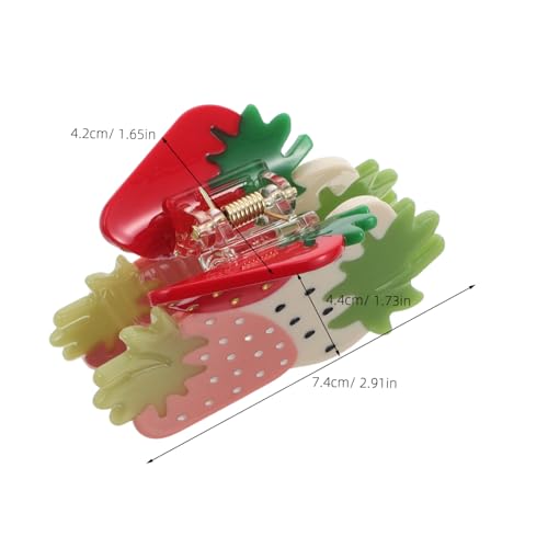 VALICLUD Strawberry Haarklammer Niedlich Haarspange Acetat für Dickes Haar Modischer Haarschmuck für Damen und Mädchen Sanfter Halt Haarschäden Vielseitig als Haarclip und Accessoire von VALICLUD