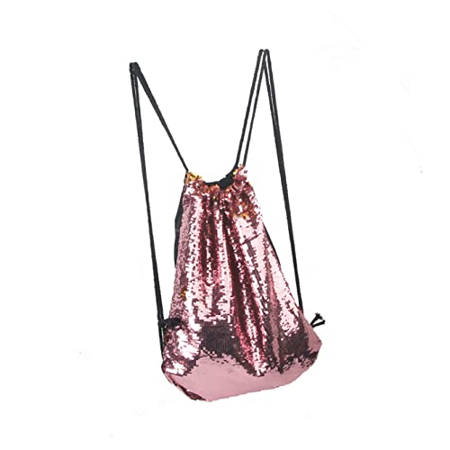 VALICLUD String Rucksack Pailletten String Kordelzug Rucksack Rückentasche Turnhalle Rosa Tanztaschen Pailletten Ziehen Reversibel Für Kinder Pailletten Pailletten von VALICLUD