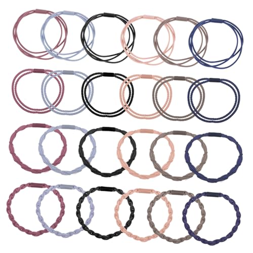 VALICLUD 24stücke Elastische Haarbänder Geflochtene Haargummis Rutschfeste Damen-haar-accessoires Weiche Haarspangen Zum Binden Haargummi Verschiedene Anlässe von VALICLUD