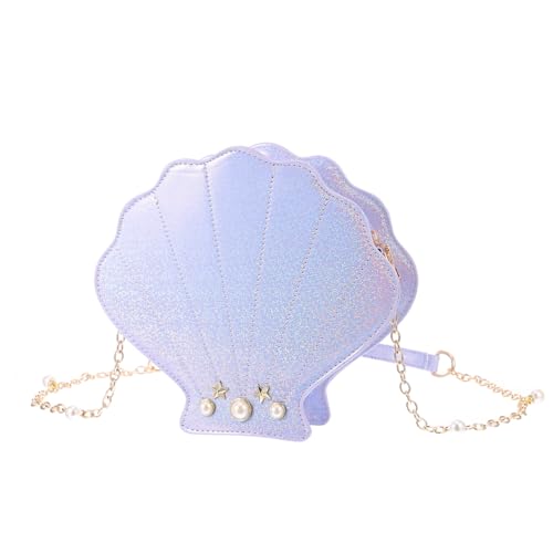 VALICLUD Stylische Damen Umhängetasche mit Verstellbarem Gurt Schillernde Crossbody Freizeit Schultertasche in Muschelform Geeignet für Strand Party Shopping und Alltag Modisches von VALICLUD
