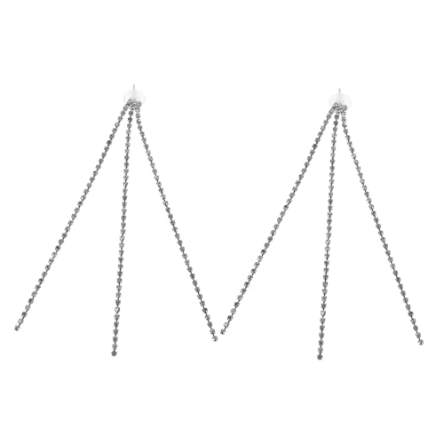 VALICLUD Stylische Lange Quastenohrringe für Damen Funkelnde Strass Ohrringe Glamouröse Hängeohrringe mit Vollem Strassbesatz Eleganter Ohrstecker für Hochzeiten Abschlussbälle und von VALICLUD