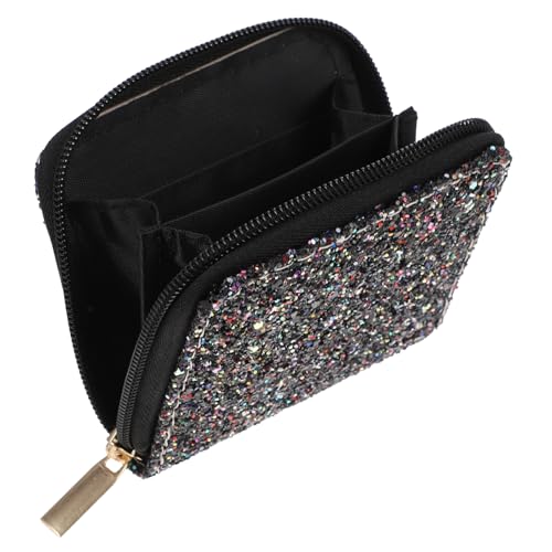 VALICLUD Stylische Pailletten Geldbörse Damen Mini Portemonnaie mit Reißverschluss Glitzer Kurz Kleine Münztasche für Alltag Shopping Reise von VALICLUD