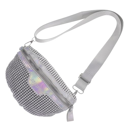 VALICLUD Stylische Umhängetasche Für Damen Glänzende Bauchtasche Mit Schimmernden Details Perfekte Gürteltasche Für Festivals Reisen Und Den Alltag Silberfarben Modisches Accessoire von VALICLUD