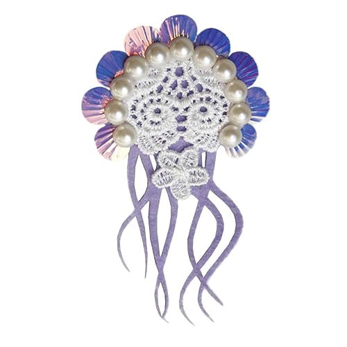 VALICLUD Stylische Wasserqualle Haarklammer für Damen Eleganter Haarschmuck mit Perlen für Urlaub Partys und Besondere Anlässe Haarspange für Festliche Looks von VALICLUD