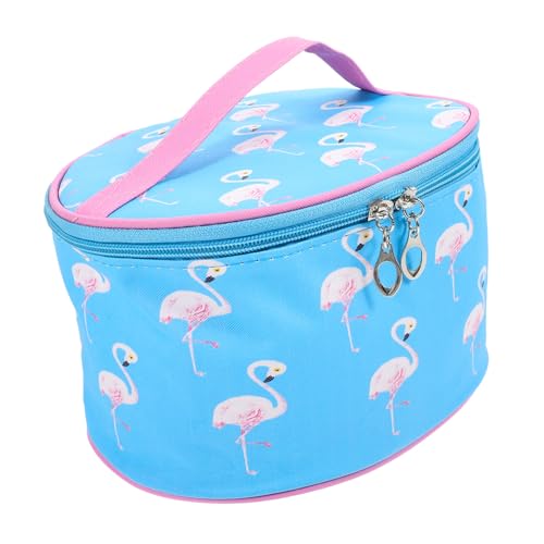 VALICLUD Stylischer PU Kosmetik Organizer Flamingo Make Up Großräumig für Reisen und Unterwegs mit Praktischem Reißverschluss und Tragegriff von VALICLUD