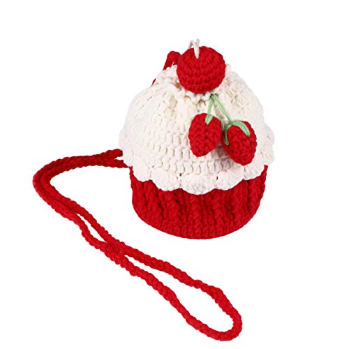 VALICLUD 1stk Messenger Geldbörse Aus Wolle Süße Umhängetaschen Kinder Süße Gestrickte Geldbörse Damenbeutel Cupcake-geldbörse Milch Baumwollfaden Tasche Mit Kordelzug Mädchen Fräulein von VALICLUD