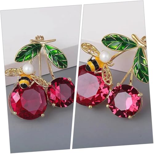 VALICLUD Süße rote Brosche mit Bienenmotiv Dekorative Anstecknadel für Damen Eleganter Kleidungsschmuck Modisches Accessoire für Jacken Schals und Hüte Geschenk von VALICLUD