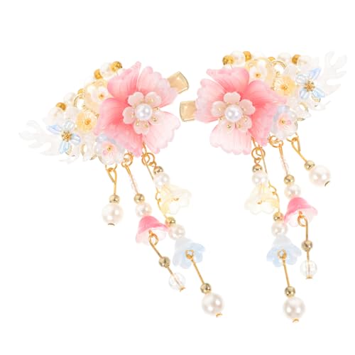 VALICLUD Süßer Chinesischer Hanfu Haarschmuck mit Blumen und Tasseln Haarklammern für Frauen und Mädchen Sicherer Traditionelles Design Eleganter Haarschmuck für Alltag und Festlichkeiten von VALICLUD