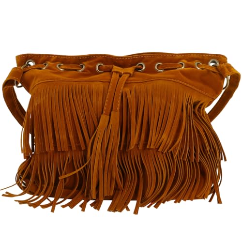 VALICLUD Tasche Mit Fransen Für Damen Stiefel Fransen Western Tasche Damen Braune Fransen Tasche Fransen Tasche Damen Festival Tasche Boho Umhängetasche Damentaschen Quaste Fräulein von VALICLUD