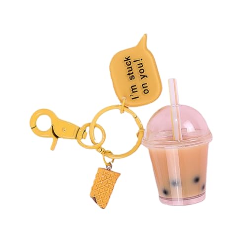 VALICLUD Taschenanhänger Schlüsselanhänger Armband-anhänger Kalte Tassen Mit Deckel Und Strohhalm Flasche Kaffeetassen Zum Mitnehmen Reize Becher Mit Deckel Perlbar Bausatz Bausätze Orange von VALICLUD