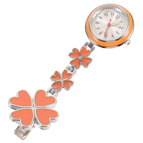 VALICLUD Nurse Fob Watch Mit Luminous Design Praktische Clip-Uhr Für Krankenschwestern Ärzte Und Pflegekräfte Hochwertige Und Langlebige Taschenuhr Orange Für Nachtschichten von VALICLUD