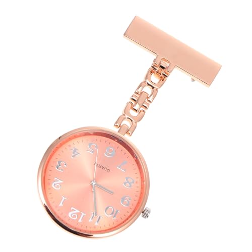 VALICLUD Taschenuhr Krankenschwestern Uhren zweite einfache Uhr Golduhr Damen Spule Mann pro Watch spangenuhr Clip-Uhr wanduhrn Stabile Uhr Quarzuhr für Arzt hängende Uhr Legierung Orange von VALICLUD