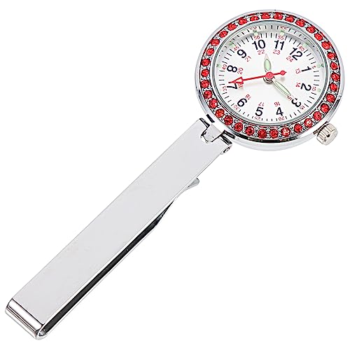 VALICLUD Nurses Clip Pocket Watch Mit Nachtleuchtenden Zeigern Langlebig Und Praktisch Für Pflegekräfte Kompakte Medizinische Uhr Für Krankenschwestern Silberfarbenes Design von VALICLUD