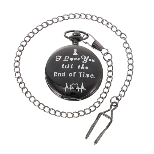 VALICLUD Holztaschenuhr Retro Für Herren Mit Kette Analoge Batteriegepuderte Uhr Hängeuhr Taschenuhr von VALICLUD