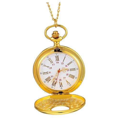 VALICLUD Antike Taschenuhr Für Und Damen Goldene Uhr Mit Römischen Ziffern Aufbewahrungsbox Perfektes Für Weihnachten Vatertag Und von VALICLUD