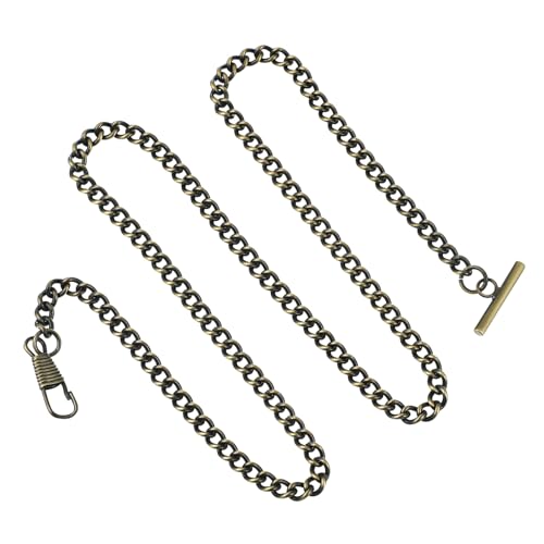 VALICLUD Antike Bronze Taschenuhrkette Aus Metall Vintage T-bar-Schnalle Uhrenkette Für Männer Und Frauen Passend Für Jeansgürtel Und Anzugwesten von VALICLUD