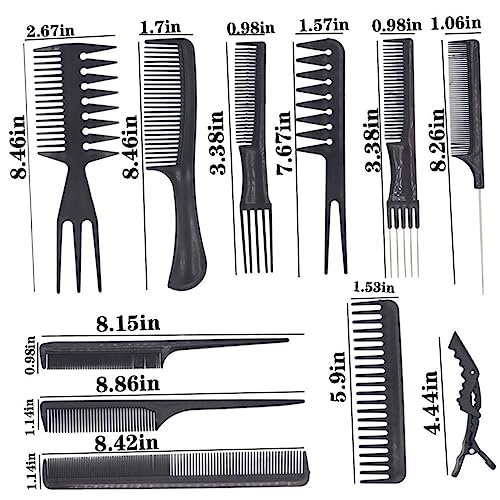 VALICLUD Teiliges Herren Multi Funktions Haarkamm Set mit Doppelzahn und Breitem Stiel Bruchsicherer Leichter Plastik Kamm für Styling und Friseurbedarf Geeignet für Salon und Zuhause von VALICLUD