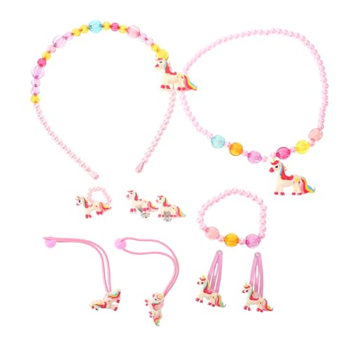 VALICLUD Teiliges Kinderschmuckset Mädchen Niedliche Pferd design Halskette Armband Perlen Hautfreundlich und Modisch Accessoire für Kindergeburtstag Rollenspiel und Alltag von VALICLUD