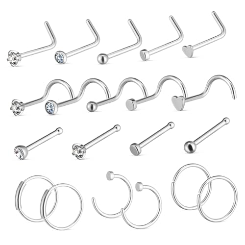 VALICLUD Teiliges Nasenpiercing aus Förmige Nasenringe und Stecker für Damen Glatte Oberfläche Leichter und Komfortabler Nasenschmuck Modisch und Hautfreundlich von VALICLUD