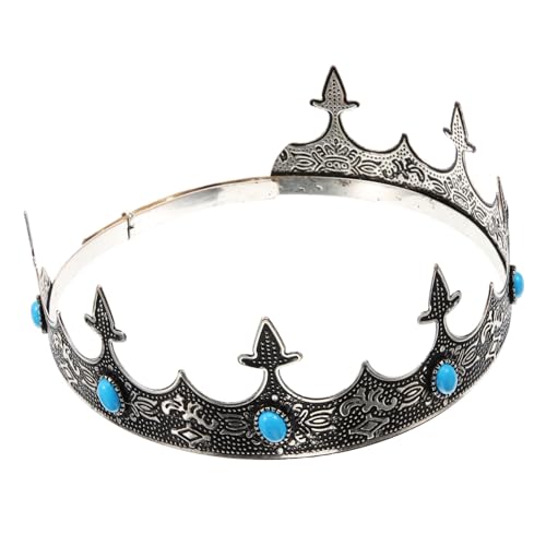 VALICLUD Tiara Ballzubehör Für Männer Party-kopfschmuck Leistungskrone Party-kostüm-krone Herren Krone Cosplay-krone Krone Für Erwachsene Kronen-stirnband Männliche Krone Retro-krone Metall von VALICLUD