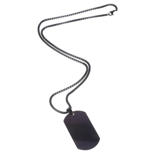 VALICLUD Titanium Dog Tag Halskette Herren Military Erkennungsmarke Anhänger Schwarz mit Kette Robust Langlebig Für Alltag Feier von VALICLUD