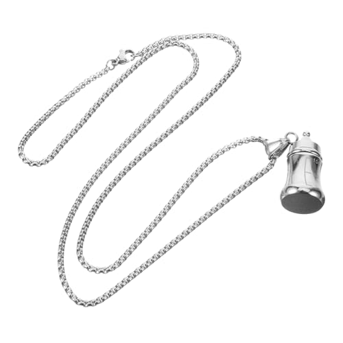 VALICLUD Titanstahl Flakon Anhänger Halskette Aromatherapie Fläschchen Charm Unisex Schmuck für Damen Herren Flakon Kette Vielseitig Tragbar von VALICLUD