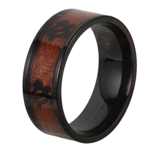 VALICLUD Holzmaserung Männlicher Aus Titanstahl Schildkrötenmuster Fingerring Für Partys Und Outfits Statement-piece Für von VALICLUD