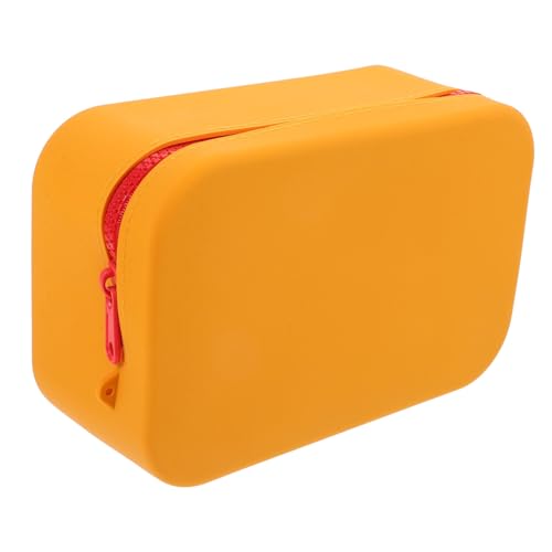 VALICLUD Toilettentasche Aus Silikon Wasserdichtes Kosmetik Damen Große Reisetasche Praktische Schmink Make-up Organizer Tragbar Für Reisen Und Zuhause Orange von VALICLUD
