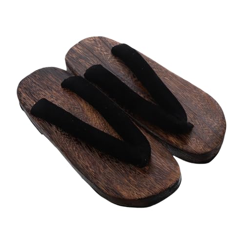VALICLUD Traditionelle Japanische Holzclogs Herren Rundzehen Design Bequeme Cosplay Kimono Schuhe Minimalistisches Design Vielseitige Hausschuhe für Alltag und Urlaub von VALICLUD