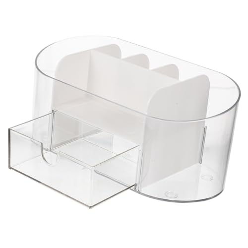 VALICLUD Transparente Aufbewahrungsbox mit Fächern Multifunktionaler Kosmetik und Schreibwarenhalter für Schreibtisch Platzsparender Organizer für Bad Schlafzimmer und Büro von VALICLUD