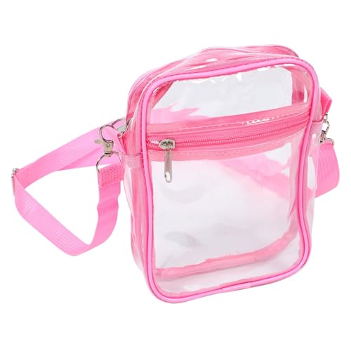 VALICLUD Transparente Crossbody Tasche Damen PVC Kleine Umhängetasche mit Verstellbarem Gurt Wasserdichte Messenger Bag für Alltag Reise Shopping und Freizeit von VALICLUD