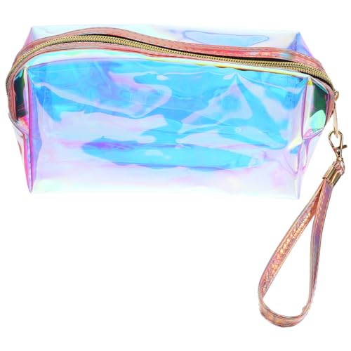 VALICLUD Transparente Holografische Make Up Tasche mit Reißverschluss Tragbare Kosmetiktasche aus Langlebigem TPU Organizer für Reisen Business Camping für Damen und Mädchen von VALICLUD