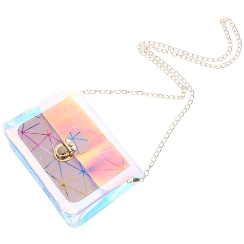 VALICLUD Transparente Jelly Mini Schultertasche Damen mit Abnehmbarem Riemen Modische Clutch Crossbody Bag Schimmernde Handtasche für Alltag und Party Klare Umhängetasche von VALICLUD
