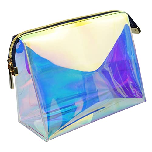 VALICLUD Transparente Kosmetiktasche Holographisch Reiseorganizer Leicht Tragbar Kompakte Makeup Tasche Für Damen Und Herren Alltag Und Urlaub von VALICLUD