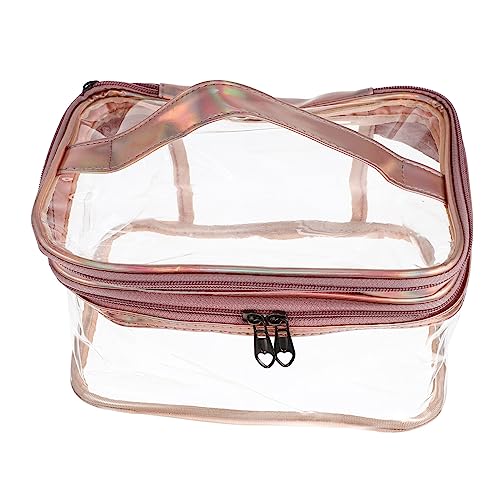 VALICLUD Transparente Kosmetiktasche Mit Doppeltem Reißverschluss Wasserdichter Make-up Organizer Für Reisen Handliche Toilettentasche Regenbogenfarben Für Kosmetik Und Pflegeprodukte von VALICLUD
