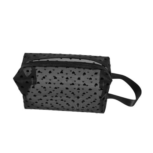 VALICLUD Transparente Kosmetiktasche aus Nylon mesh mit Reißverschluss Großer Kulturbeutel für Reisen Handliche Schminktasche für Frauen Durchsichtiges Make up Organizer täschchen von VALICLUD