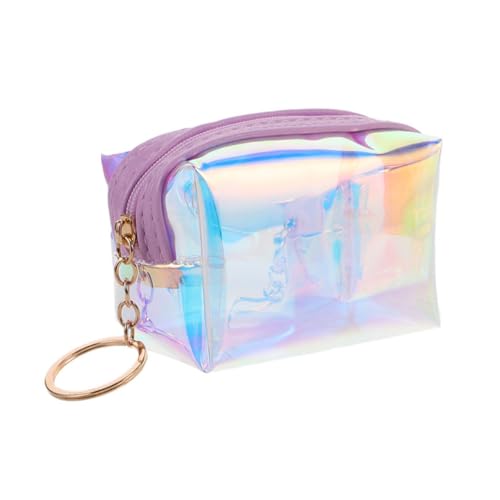 VALICLUD Transparente Mini Geldbörse mit Schlüsselanhänger Holografische Münzgeldbörse für Damen und Mädchen Kompakter Leichter Geldbeutel mit Kartenfach Stylischer Organizer für Alltag und von VALICLUD